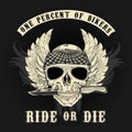 Biker Skull with knife